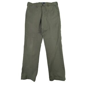 Lands End Chino Pant Men 34 Green Straight Fit Travel Kit Preppy Business Casual